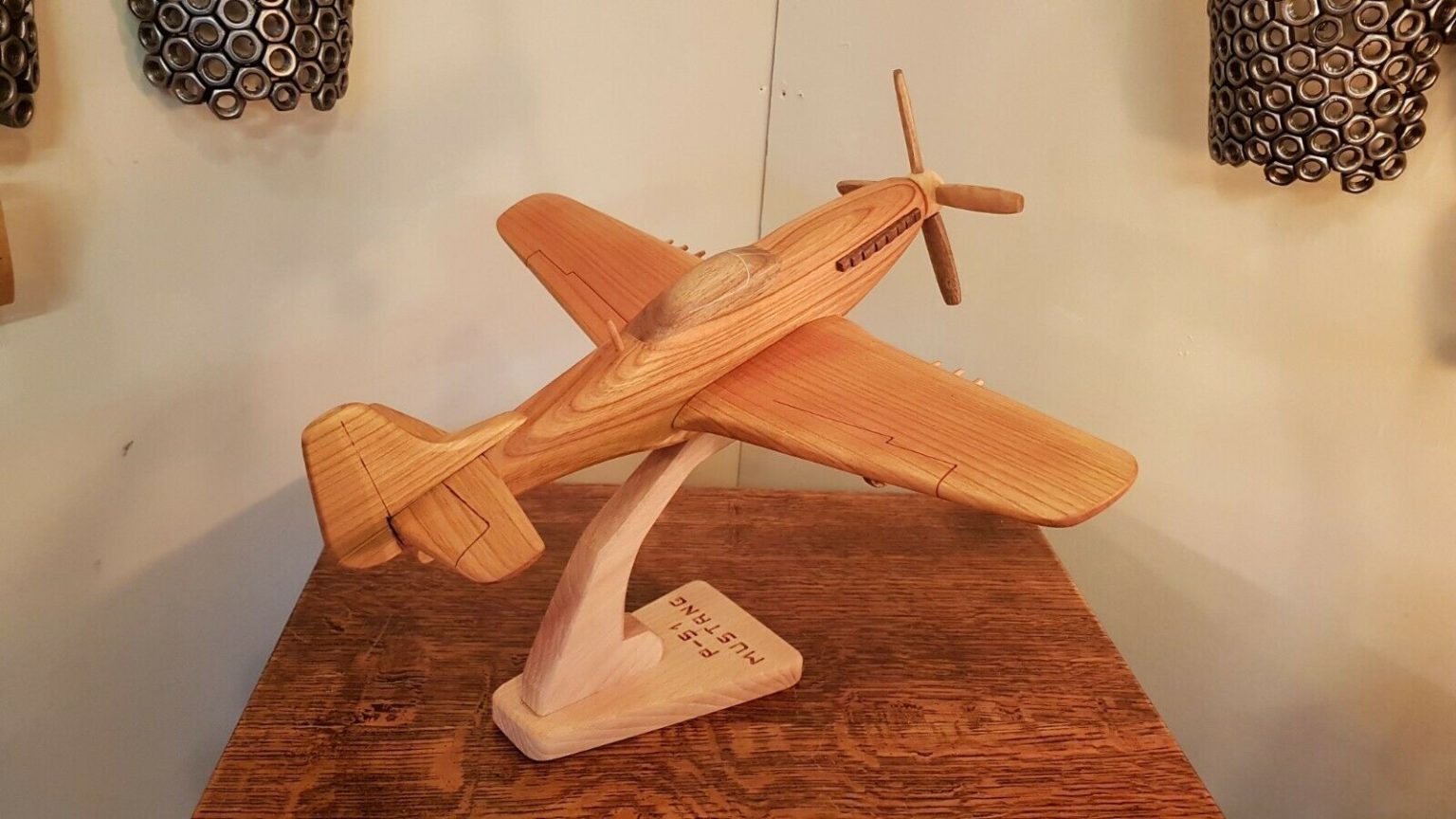 Wooden P-51 Mustang WWII Plane Model – The Bunker Art Gallery