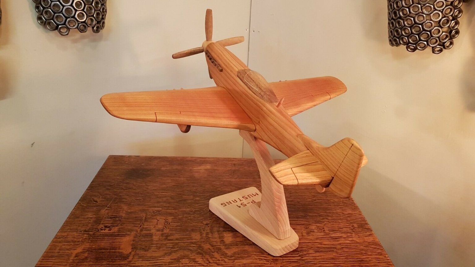 Wooden P-51 Mustang WWII Plane Model – The Bunker Art Gallery